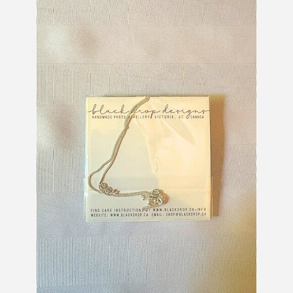 Round Tree Pendant Necklace – Handmade Resin & Acrylic on Sterling Silver Chain - Picture 5 of 5